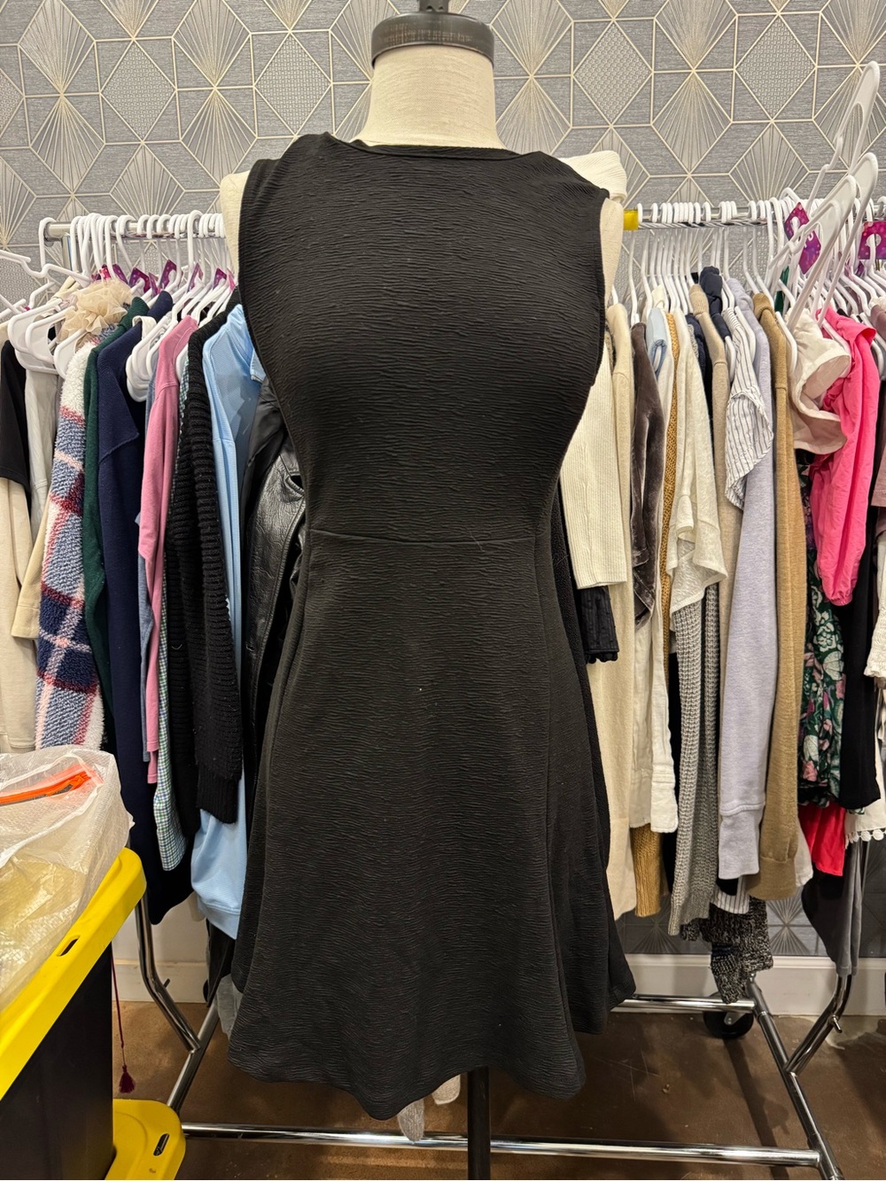 Banana Republic Black Sleeveless Fit-and-Flare Mini Dress